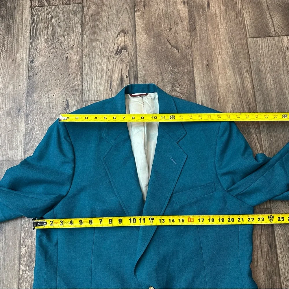 Hart Schaffner Marx Jack Nicklaus Golden Button Suit Blazer Jacket Greenish Blue